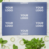 Uw Logo Eenvoudige Herhalende Logo Navy Blue Gradi Theedoek (Gevouwen)