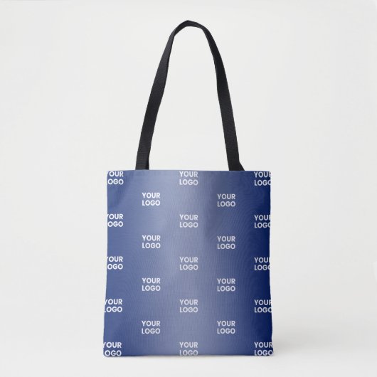 Uw Logo Eenvoudige Herhalende Logo Navy Blue Gradi Tote Bag (Voorkant)