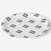 Uw Logo eenvoudige herhalende Logo Papieren Bordje (Gekanteld)