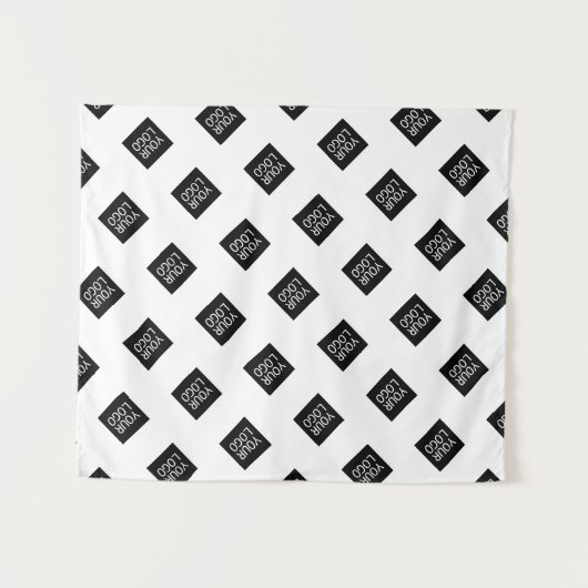 Uw Logo Eenvoudige Herhalende Logo Patroon | Wit Wandkleed (Voorkant (horizontaal))