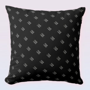 Uw Logo Eenvoudige Herhalende Logo Patroon   Zwart Kussen