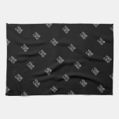 Uw Logo Eenvoudige Herhalende Logo Patroon | Zwart Theedoek (Horizontaal)