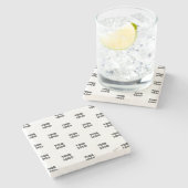 Uw Logo eenvoudige herhalende Logo Stenen Onderzetter (Zijkant)