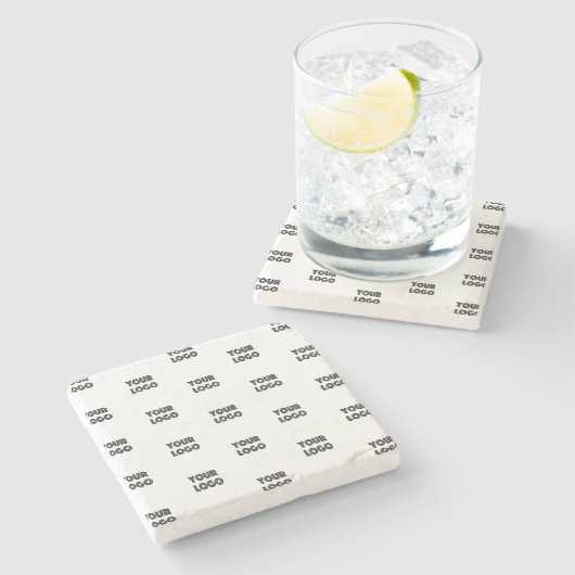 Uw Logo eenvoudige herhalende Logo Stenen Onderzetter (Zijkant)