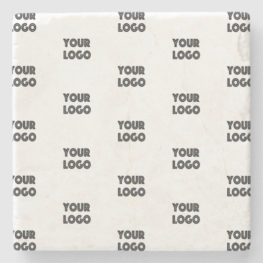 Uw Logo eenvoudige herhalende Logo Stenen Onderzetter (Voorkant)