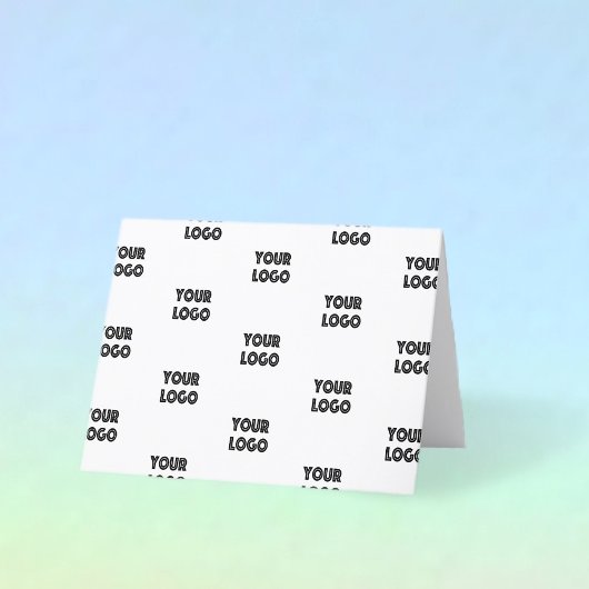 Uw Logo eenvoudige herhalende Logo | wit Bedankkaart