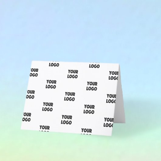 Uw Logo eenvoudige herhalende Logo | wit Bedankkaart