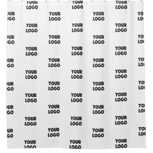 Uw Logo eenvoudige herhalende Logo | wit Douchegordijn (Voorkant)