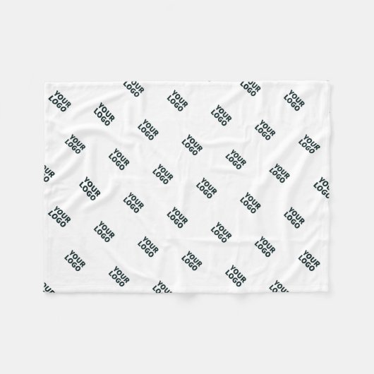 Uw Logo eenvoudige herhalende Logo | wit Fleece Deken (Voorkant (Horizontaal))