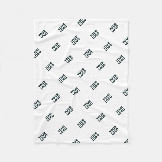 Uw Logo eenvoudige herhalende Logo | wit Fleece Deken (Voorkant)