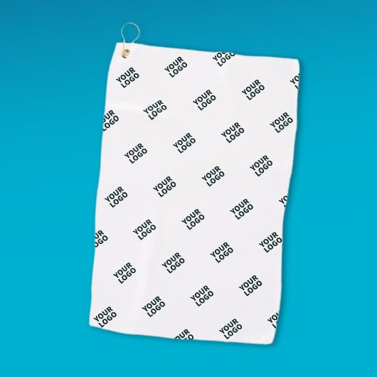 Uw Logo eenvoudige herhalende Logo | wit Golfhanddoek