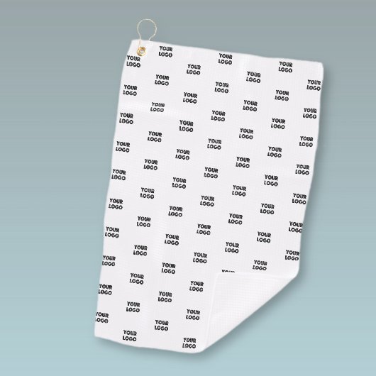 Uw Logo eenvoudige herhalende Logo | wit Golfhanddoek