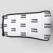 Uw Logo eenvoudige herhalende Logo | wit Golfheadcover (Voorkant)