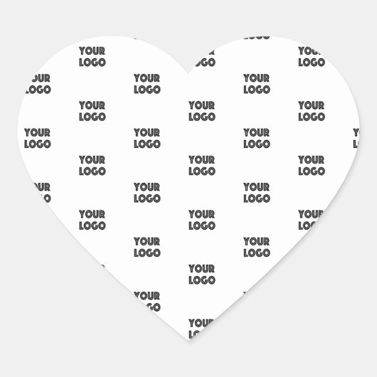 Uw Logo eenvoudige herhalende Logo | wit Hart Sticker (Voorkant)