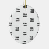 Uw Logo eenvoudige herhalende Logo | wit Keramisch Ornament (Rechts)