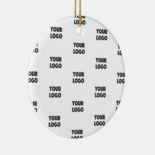 Uw Logo eenvoudige herhalende Logo | wit Keramisch Ornament (Rechts)