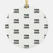 Uw Logo eenvoudige herhalende Logo | wit Keramisch Ornament (Voorkant)