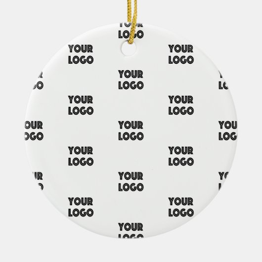 Uw Logo eenvoudige herhalende Logo | wit Keramisch Ornament (Voorkant)