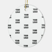 Uw Logo eenvoudige herhalende Logo | wit Keramisch Ornament (Links)