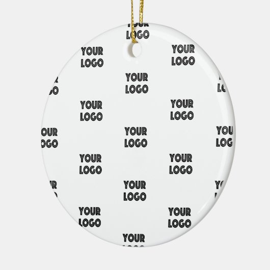 Uw Logo eenvoudige herhalende Logo | wit Keramisch Ornament (Links)