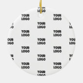 Uw Logo eenvoudige herhalende Logo | wit Keramisch Ornament (Achterkant)