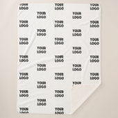 Uw Logo eenvoudige herhalende Logo | wit Sherpa Deken (Voorkant)