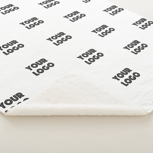 Uw Logo eenvoudige herhalende Logo | wit Sherpa Deken (3/4)