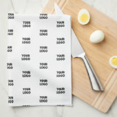 Uw Logo eenvoudige herhalende Logo | wit Theedoek (Quarter Fold)