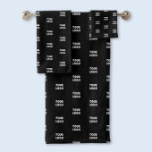 Uw Logo eenvoudige herhalende Logo | Zwart Bad Handdoek