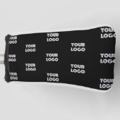 Uw Logo eenvoudige herhalende Logo | Zwart Golfheadcover (Voorkant)