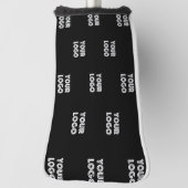 Uw Logo eenvoudige herhalende Logo | Zwart Golfheadcover (Draai 90)