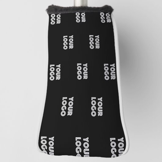 Uw Logo eenvoudige herhalende Logo | Zwart Golfheadcover (Draai 90)