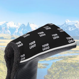 Uw Logo eenvoudige herhalende Logo | Zwart Golfheadcover