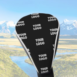 Uw Logo eenvoudige herhalende Logo | Zwart Golfheadcover