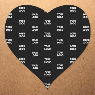 Uw Logo eenvoudige herhalende Logo   Zwart Hart Sticker