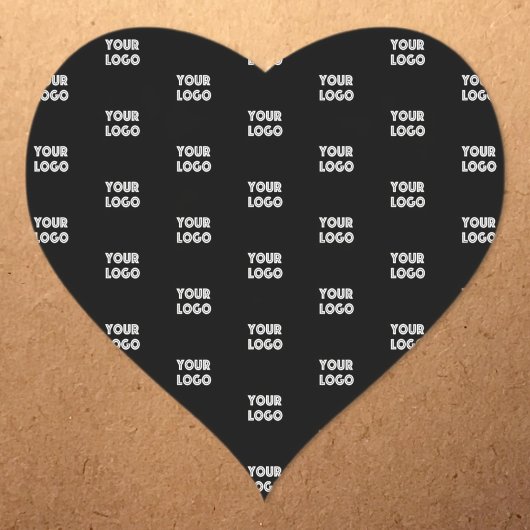 Uw Logo eenvoudige herhalende Logo | Zwart Hart Sticker