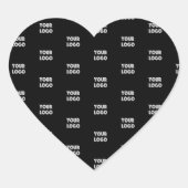 Uw Logo eenvoudige herhalende Logo | Zwart Hart Sticker (Voorkant)