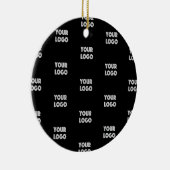 Uw Logo eenvoudige herhalende Logo | Zwart Keramisch Ornament (Rechts)