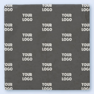 Uw Logo eenvoudige herhalende Logo   Zwart Stenen Onderzetter