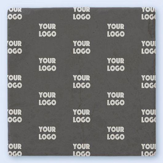 Uw Logo eenvoudige herhalende Logo | Zwart Stenen Onderzetter