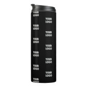 Uw Logo eenvoudige herhalende Logo | Zwart Thermosbeker (Geroteerd rechts)