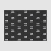 Uw Logo eenvoudige herhalende Logo | Zwart Tissuepapier (Voorkant)