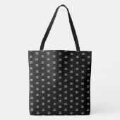 Uw Logo eenvoudige herhalende Logo | Zwart Tote Bag (Voorkant)