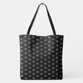 Uw Logo eenvoudige herhalende Logo | Zwart Tote Bag (Achterkant)