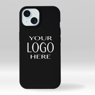 Uw Logo   Eenvoudige Logo vervanging donkergrijs iPhone 15 Case