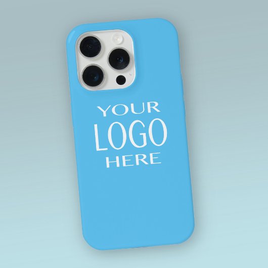 Uw Logo | Eenvoudige Logo vervanging Sky Blue iPhone Hoesje
