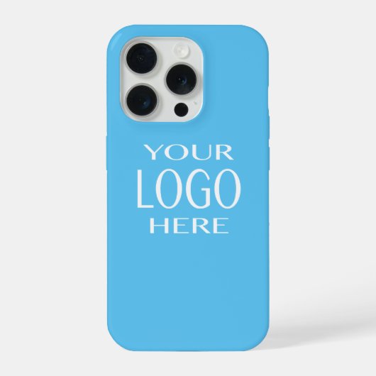 Uw Logo | Eenvoudige Logo vervanging Sky Blue iPhone Hoesje (Achterkant)