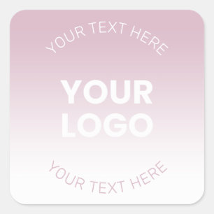 Uw Logo Eenvoudige moderne stoffige lavendel Omb Vierkante Sticker