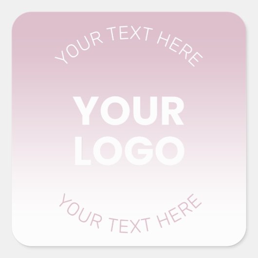 Uw Logo | Eenvoudige moderne stoffige lavendel Omb Vierkante Sticker (Voorkant)