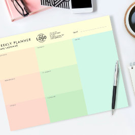 Uw Logo eenvoudige pastel, niet-gedateerd weekblad Notitieblok